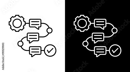 Workflow White Icon Set Design