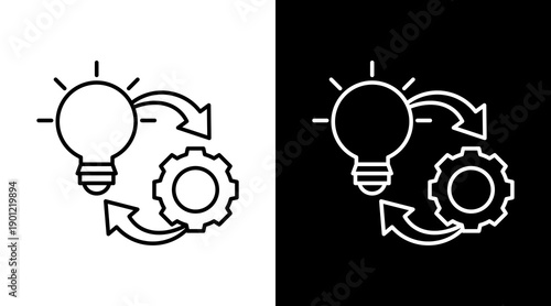 Implementation  White Icon Set Design