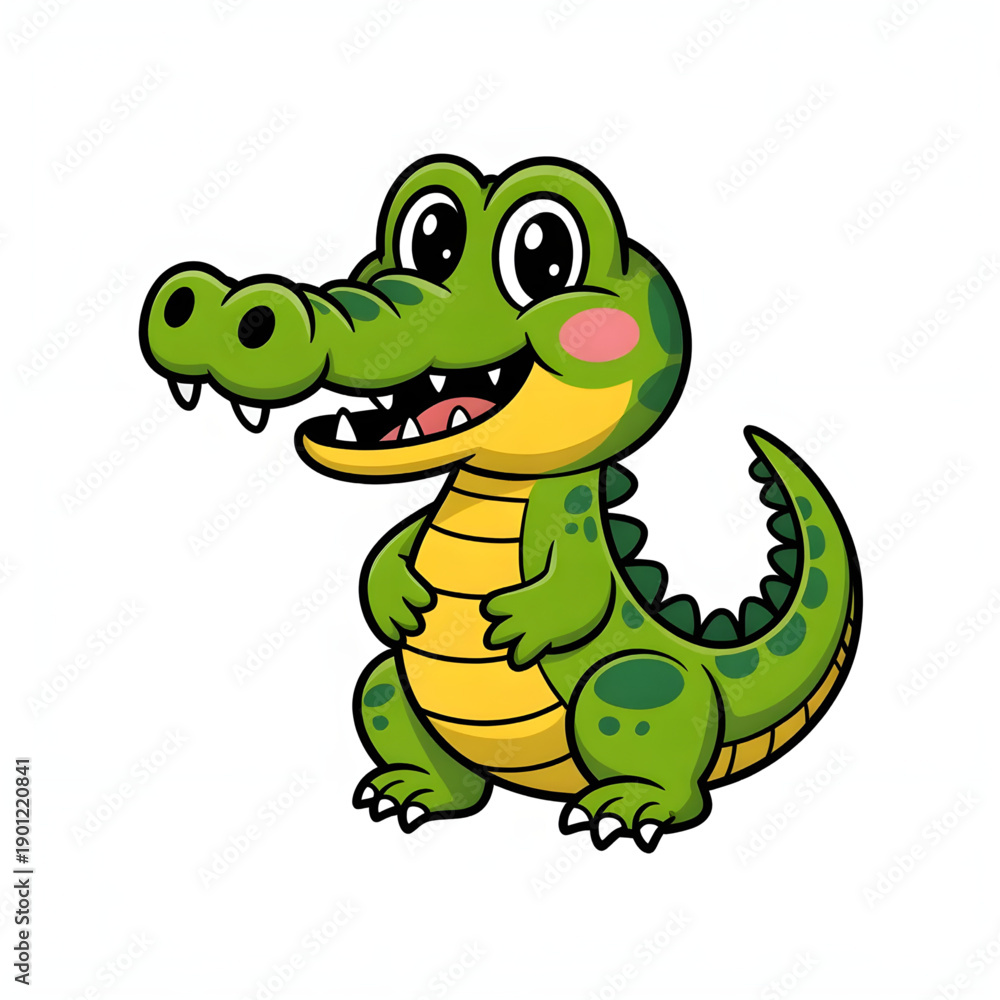 Naklejka premium Cartoon alligator illustration vector design 