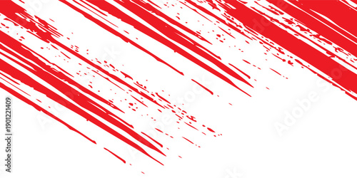 Red white brush stroke pattern car sticker abstract banner sporty lines red white color combination brush stroke pattern grunge motorsport racing design.