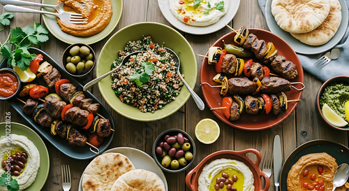 Wallpaper Mural Ramadan mubarak feast delicious middle eastern food spread for iftar Torontodigital.ca