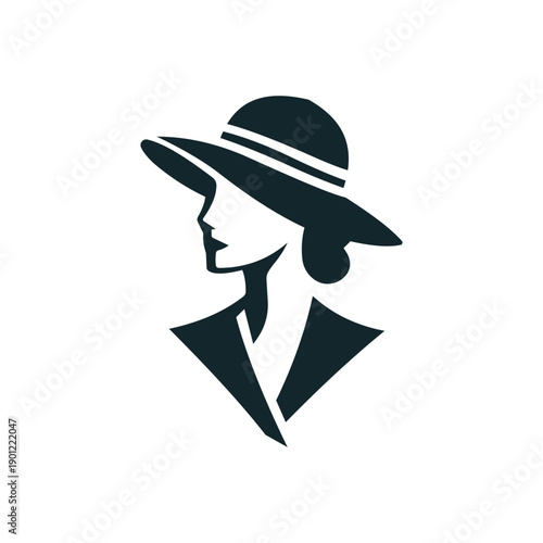 Minimal women icon logo design