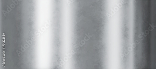 3D silver gradient background with metallic chrome foil and glossy stainless steel texture. Shiny mirror reflection surface with smooth sheen. Realistic Y2K style vector backdrop for luxury design