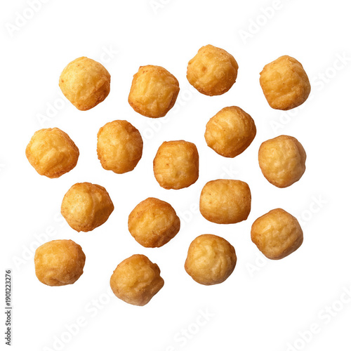 Group of golden fried cheese balls food snack isolated on a transparent background
