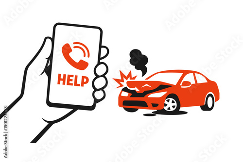 Emergency call for immediate assistance after car accident