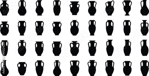 Collection of black and white vase in various styles and shapes vases pottery
