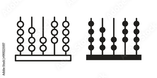 Abacus icon for mobile concept and web apps, editable stroke