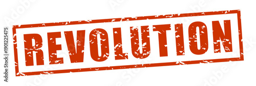 Revolution Sign Word Text Rubber Stamp Grunge Effect Vector Illustration