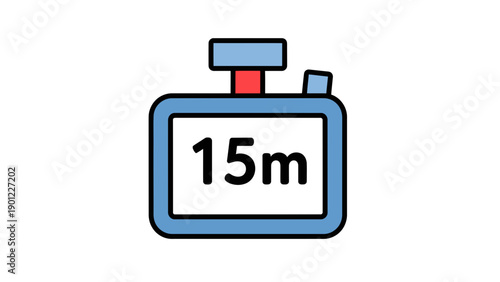 15 Minute Timer Icon Vector Illustration Graphic Style for Time Management and Productivity Concepts