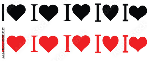 I Love Heart Symbol Repeating Pattern Vector Illustration for Romantic Design, Valentine, Wedding and Love Concept