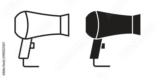 Blow dryer icon for mobile concept and web apps, editable stroke