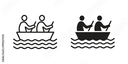 Boat race icon for mobile concept and web apps, editable stroke