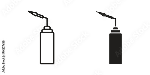 Blowtorch icon for mobile concept and web apps, editable stroke