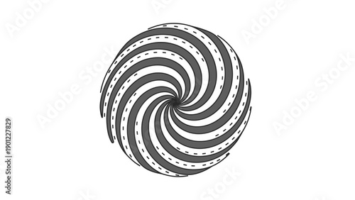 Abstract Swirl Vortex Graphic Vector Illustration, Dynamic Spiral Motion with Dotted Lines, Futuristic Energy Flow Design for Technology and Science Concepts