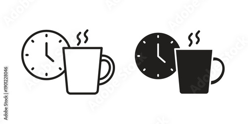 Break icon for mobile concept and web apps, editable stroke