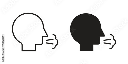 Breath icon for mobile concept and web apps, editable stroke