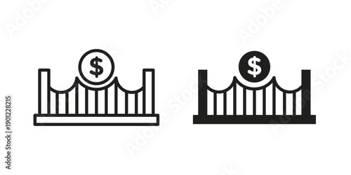 Bridging loan icon for mobile concept and web apps, editable stroke