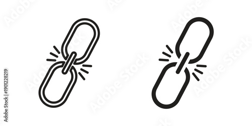 Broken link icon for mobile concept and web apps, editable stroke