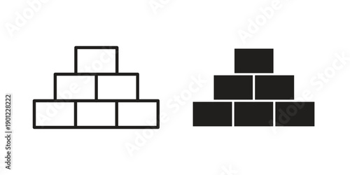 Bricks icon for mobile concept and web apps, editable stroke