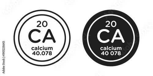 Calcium icon for mobile concept and web apps, editable stroke