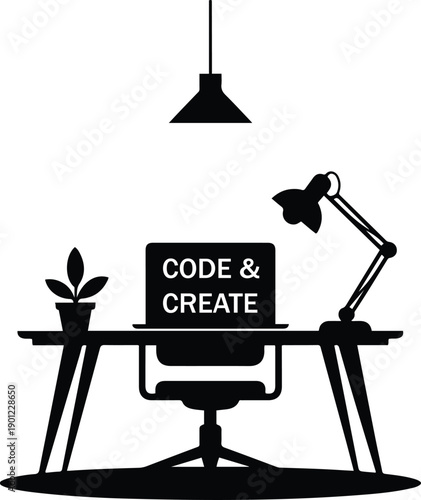 Creative Workspace Desk Illustration