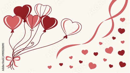 red heart with balloons