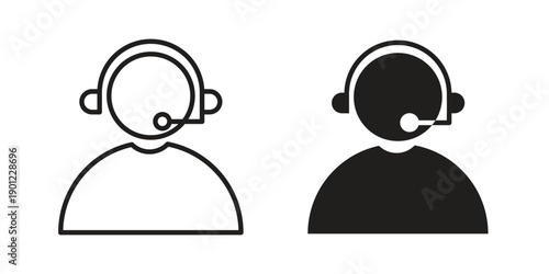 Callcenter icon for mobile concept and web apps, editable stroke