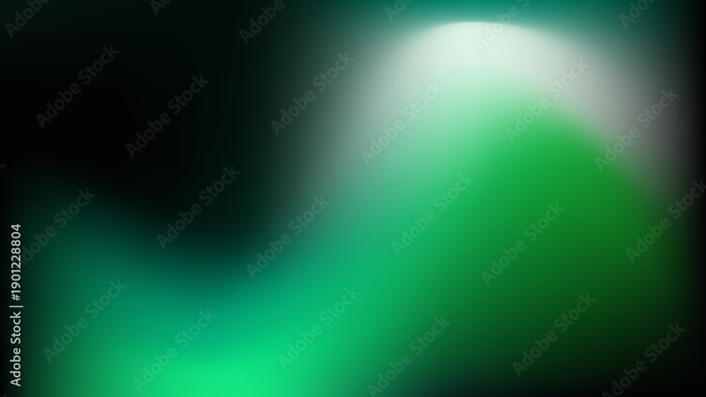Fototapeta premium Abstract gradient background with green and white light effects blurred and soft