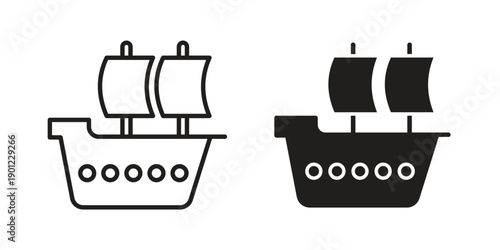 Caravel icon for mobile concept and web apps, editable stroke