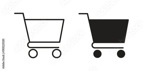 Cart icon for mobile concept and web apps, editable stroke