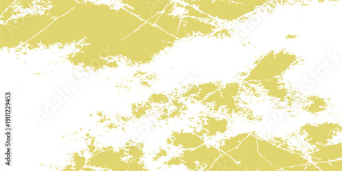 A vintage green grunge paper texture background featuring an artistic floral pattern with watercolor blots and autumn leaf illustrations on a dirty weathered wall backdrop