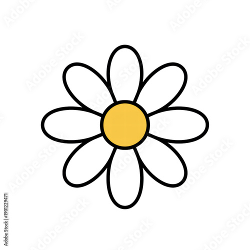 Daisy flower icon transparent and yellow