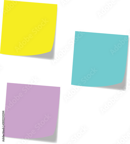 Colorful Sticky Notes Vector Set – Memo Paper Stickers for Office, Education, Planning, Productivity, UI, Presentation and Social Media Design