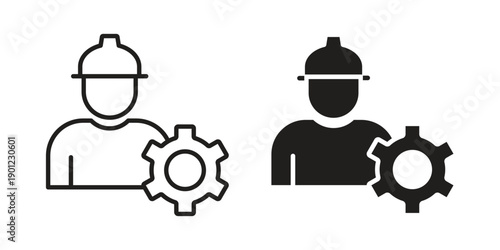 Civil Engineer icon for mobile concept and web apps, editable stroke