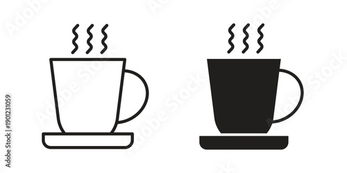 coffee cup icon for mobile concept and web apps, editable stroke