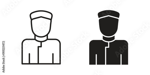 Concierge icon for mobile concept and web apps, editable stroke