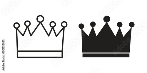 Crown icon for mobile concept and web apps, editable stroke