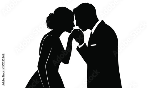 Expression of affection by kissing the hand,Happy Valentine Day,Can Used For Stiker,Icons.Template,Poster,etc