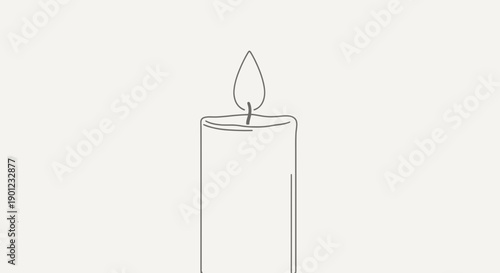 burning candle on white background