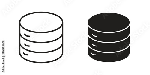 Cylinder database icon for mobile concept and web apps, editable stroke