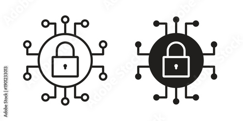 Cyber security icon for mobile concept and web apps, editable stroke