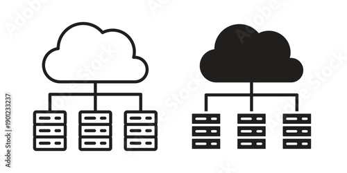 Data center icon for mobile concept and web apps, editable stroke