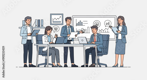 Business Team Working Together Office.