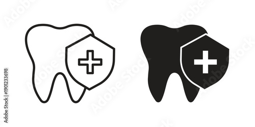 Dental icon for mobile concept and web apps, editable stroke