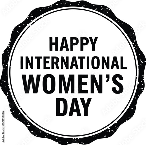 Happy international women's day celebration emblem