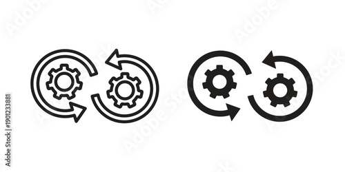 Devops icon for mobile concept and web apps, editable stroke