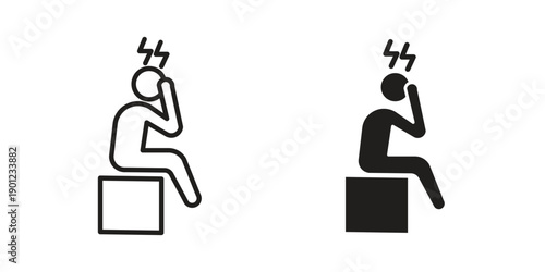 Depression icon for mobile concept and web apps, editable stroke