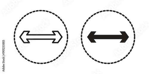 Diameter icon for mobile concept and web apps, editable stroke