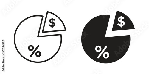 Dividend yield icon for mobile concept and web apps, editable stroke