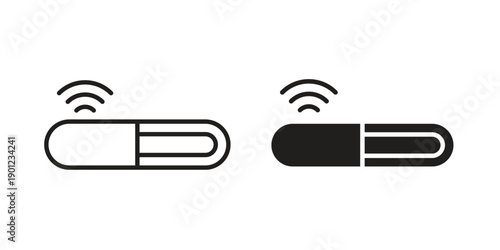 Dog microchip icon for mobile concept and web apps, editable stroke